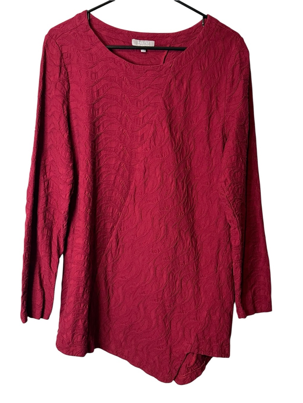 Habitat Textured Cotton Tunic Boho Lagenlook Art Teacher Asymmetrical Top Large